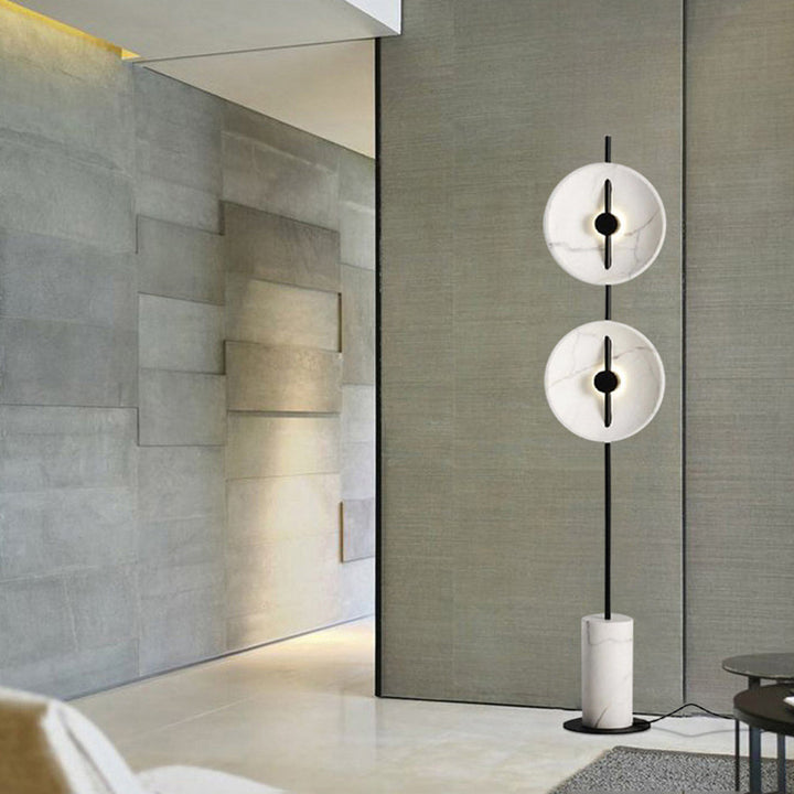 Mira Design Lampadaire Rond Nordique Métal Blanc Grande Salon - Neutralighting