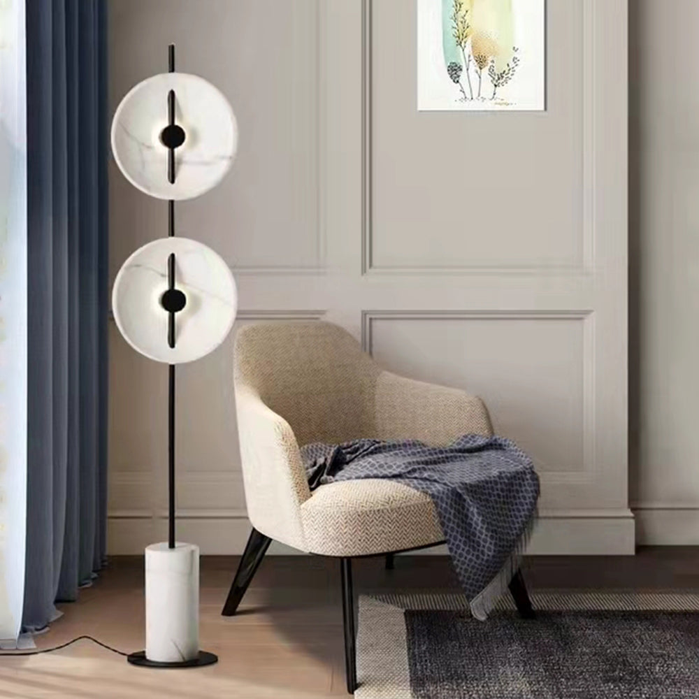 Mira Design Lampadaire Rond Nordique Métal Blanc Grande Salon - Neutralighting