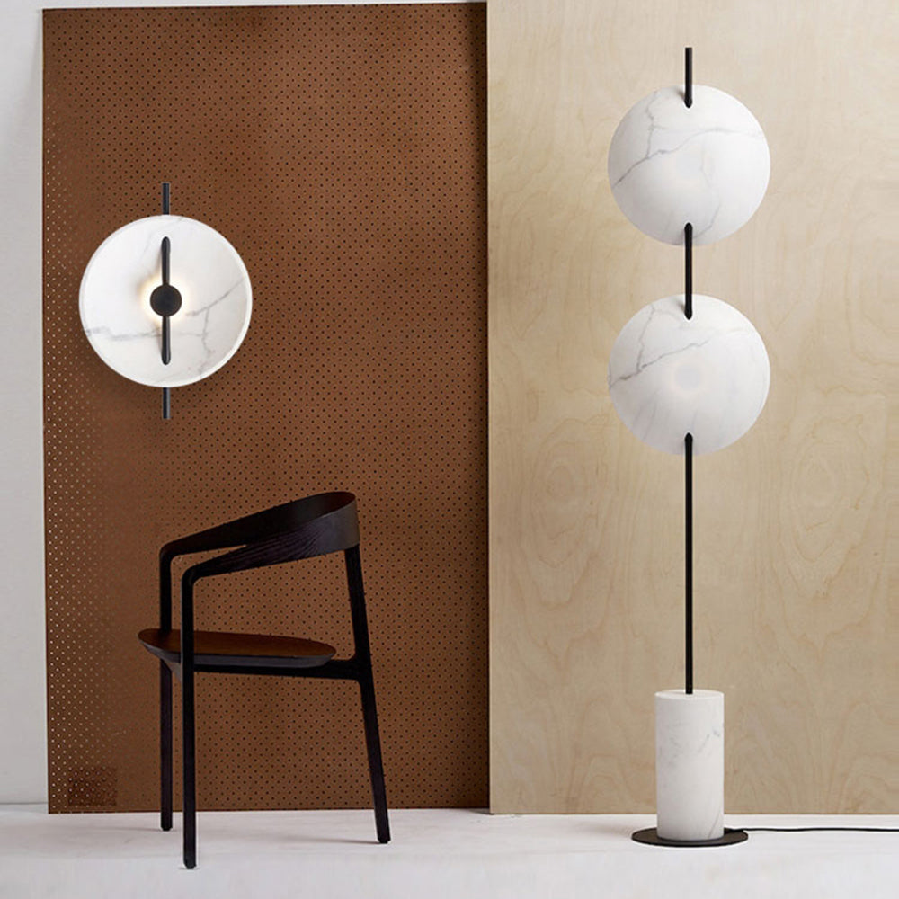 Mira Design Lampadaire Rond Nordique Métal Blanc Grande Salon - Neutralighting