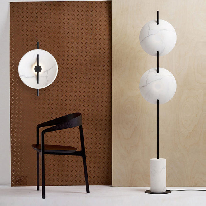 Mira Design Lampadaire Rond Nordique Métal Blanc Grande Salon - Neutralighting