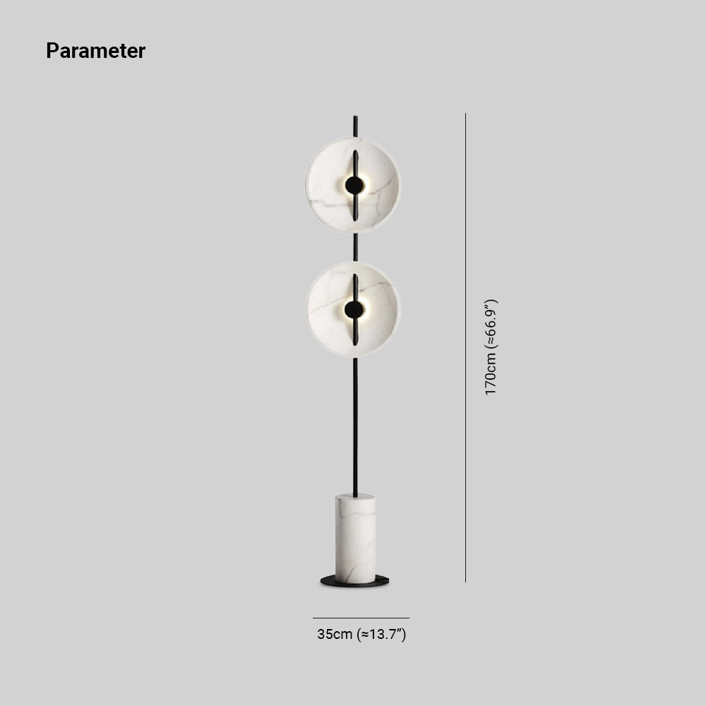 Mira Design Lampadaire Rond Nordique Métal Blanc Grande Salon - Neutralighting