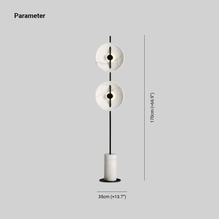 Mira Design Lampadaire Rond Nordique Métal Blanc Grande Salon - Neutralighting