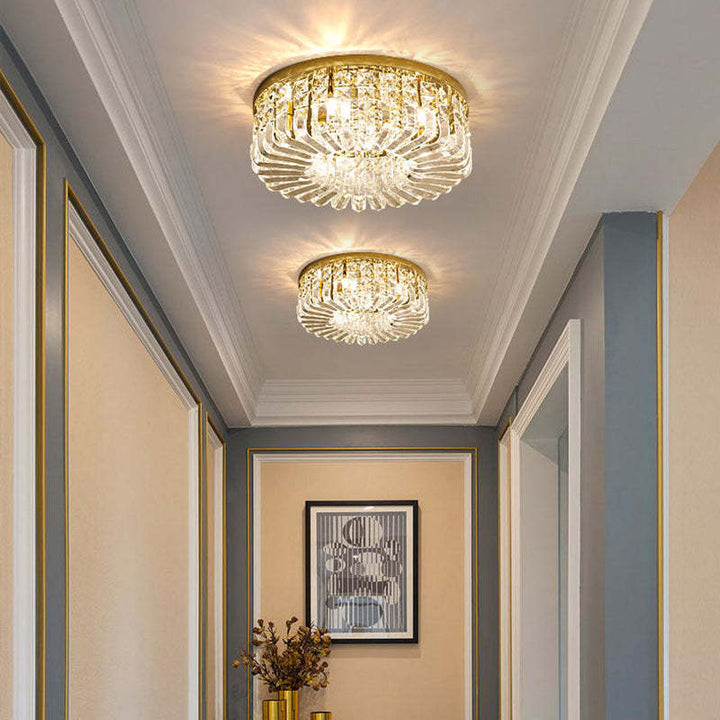 Kristy Plafonnier Anneau Moderne, Métal/Cristal, Chrome/Doré, Salon - Neutralighting