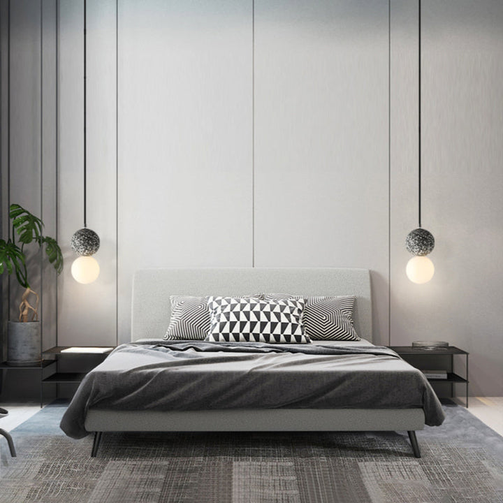 Kessie Luminaires Suspensions Globe Moderne Pierre/Verre Rose/Gris/Noir/Blanc Salon - Neutralighting