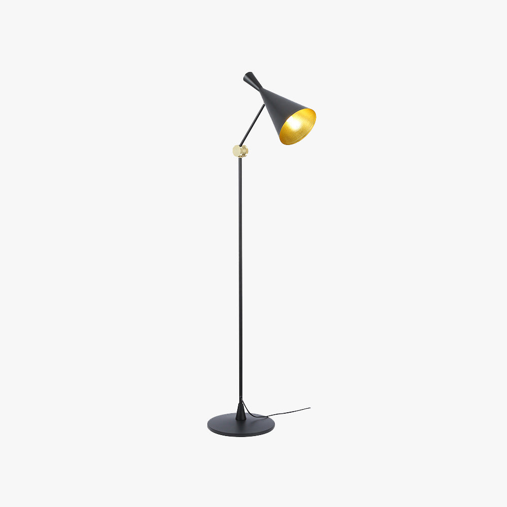 Arisha Design Lampadaire Entonnoir Minimaliste LED Noir Métal Salon - Neutralighting