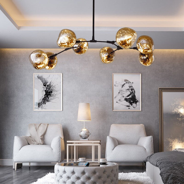 Valentina Suspension Globe Inhabituelle, Métal/Acrylique, Doré Rosé/Or/Chromé, Salon/Salle à Manger - Neutralighting