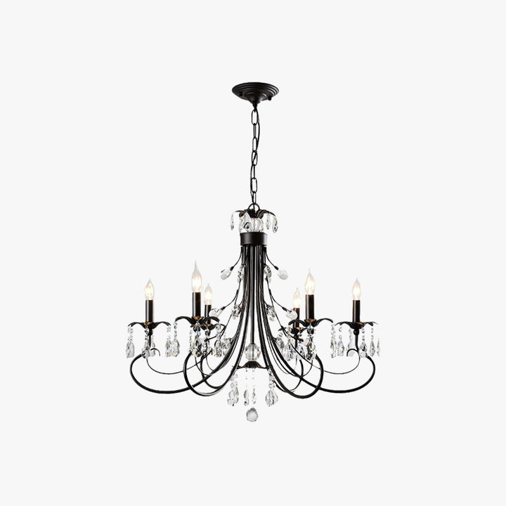 Silva LED Suspension Noir Métal Cristal Salle à manger Salon - Neutralighting