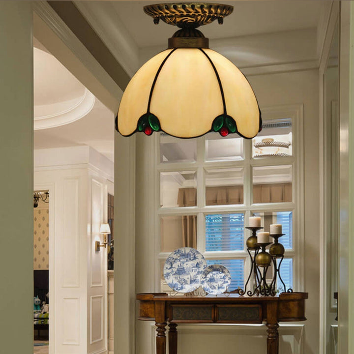 Tiffany Vintage LED Plafonnier Métal Verre Chambre À Coucher - Neutralighting