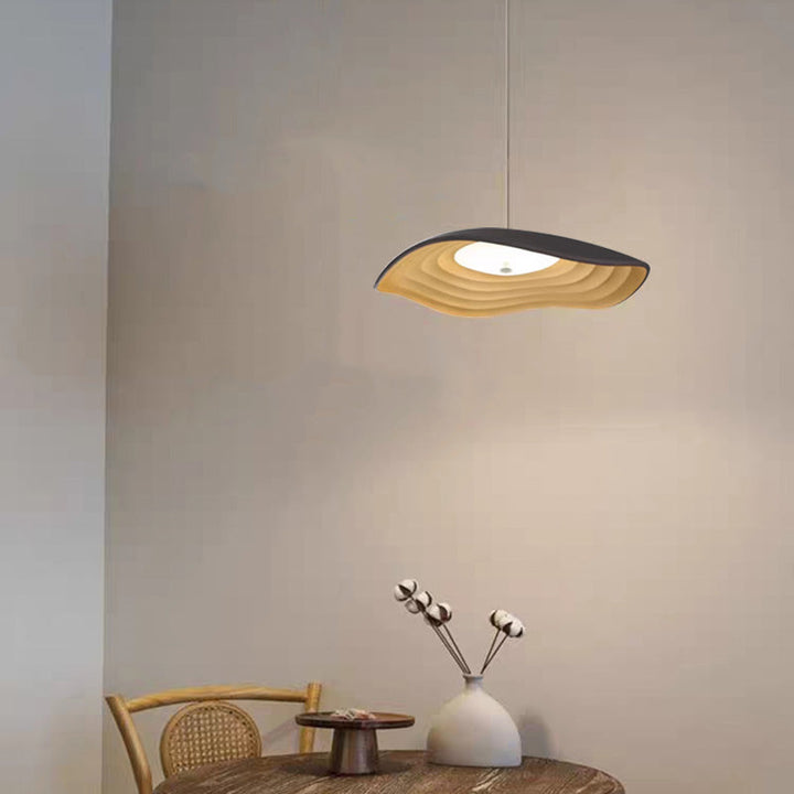 Arisha Suspension Ronde Nordique, Résine, Blanc/Orange/Noir, Salle à Manger/Cuisine - Neutralighting