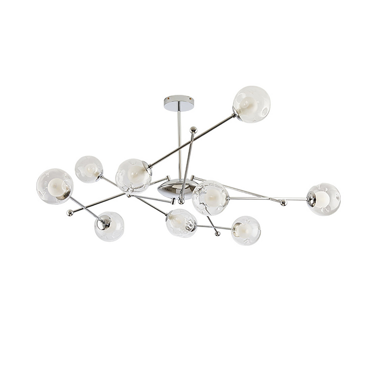 Valentina Lustre Bauhaus Nordique Argent Métal Verre Salon - Neutralighting