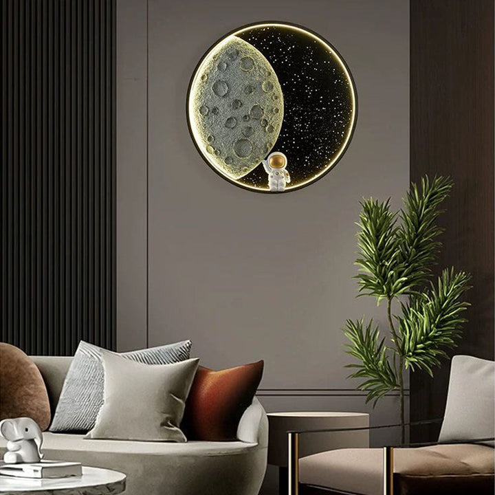 Aria Applique Murale Astronaute Rounde Lune, Métal, Chambre/Salon - Neutralighting