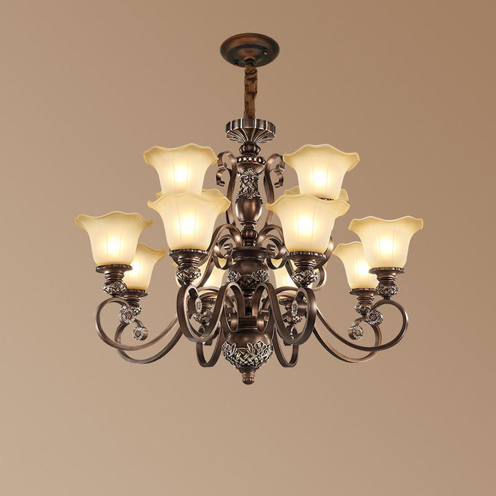 Arisha Rétro Fleur Suspension Métal Verre Salon Chambre à Coucher - Neutralighting
