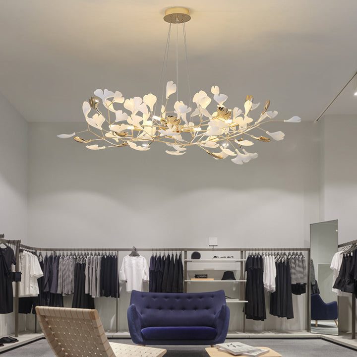 Jarn Suspension Feuille/Multi Moderne Métal/Céramique Doré/Blanc Salon - Neutralighting