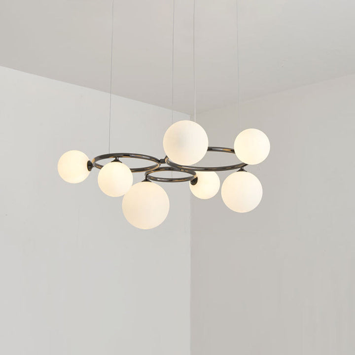 Valentina Luminaires Suspensions Anneau Moderne Métal/Verre Noir/Blanc/Gris/Doré Chambre à Coucher - Neutralighting
