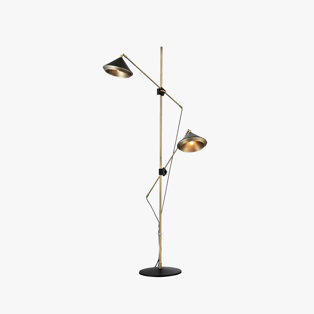 Arisha Design Lampadaire Dôme Vintage Métal Noir/Laiton Salon/Chambre - Neutralighting
