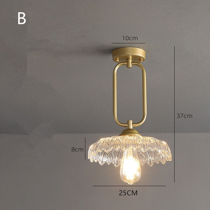 Arisha Plafonnier Fleur Moderne, Métal/Verre, Doré, Salon - Neutralighting