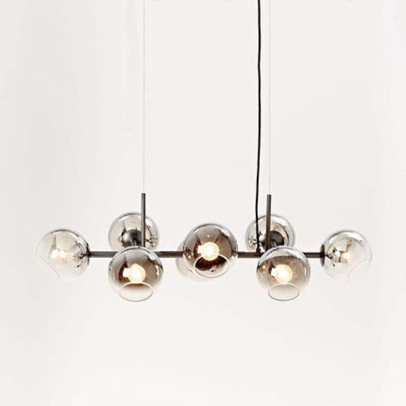 Valentina Suspension Boule Moderne Métal/Verre Noir/Doré Salon - Neutralighting
