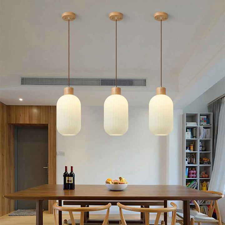 Muto Luminaires Suspension LED Moderne Bois/Verre Salon/Salle à manger - Neutralighting