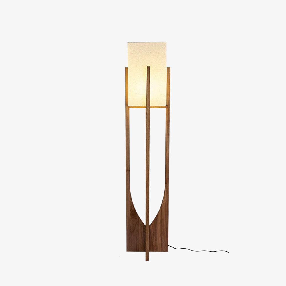 Muto Lampadaire Rectangulaire Naturel, Tissu, Bois, Salon/Bureau - Neutralighting