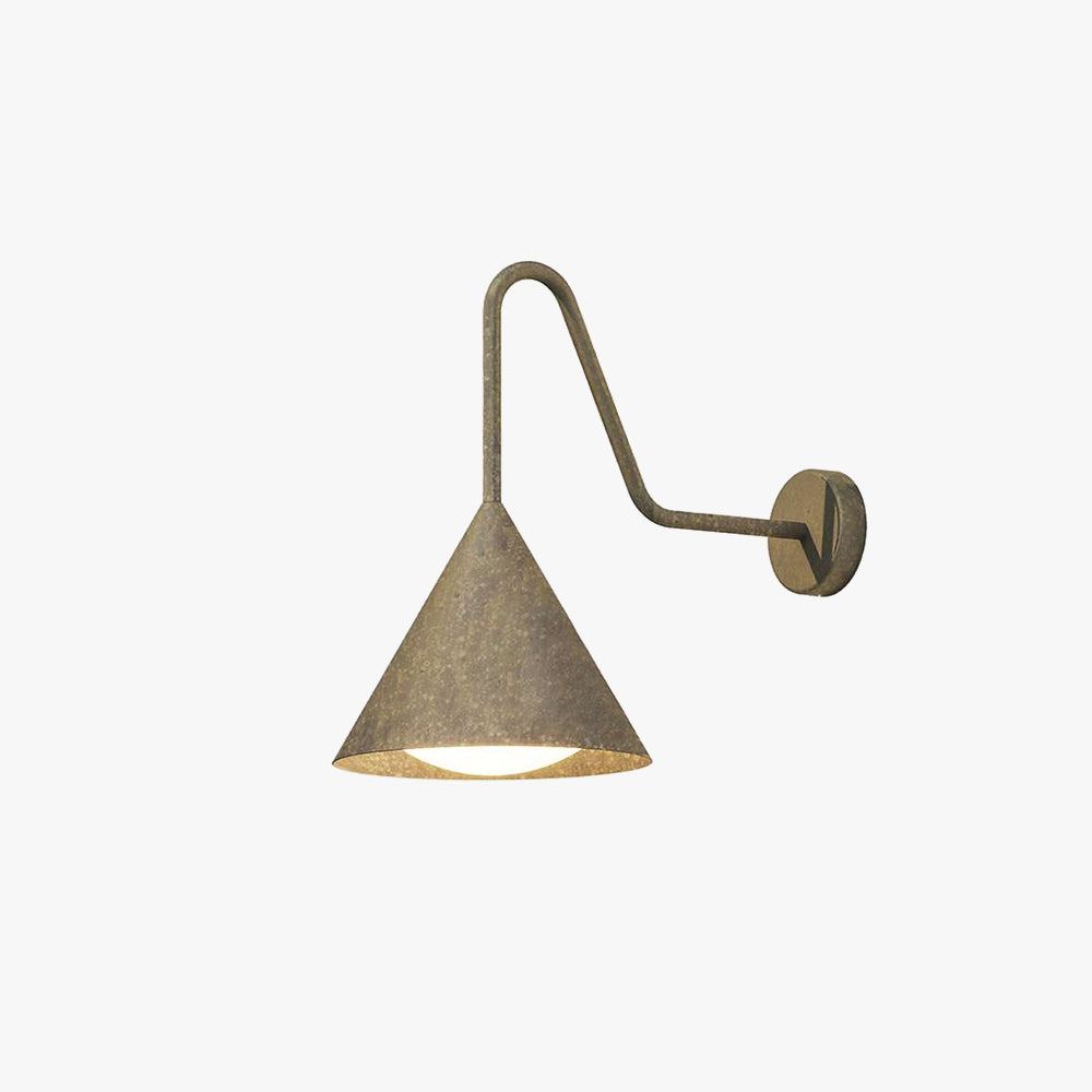 Arisha Applique Murale Moderne Minimaliste Conique Étanche, Métal, Noir/Or, Extérieur - Neutralighting