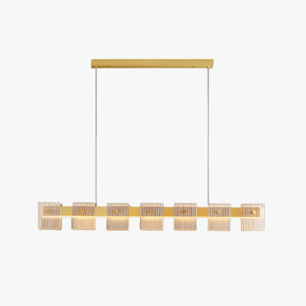 Arisha Suspension Carrée Urbaine, Cuivre/Verre, Doré, Salle de Bain/Chambre à Coucher - Neutralighting