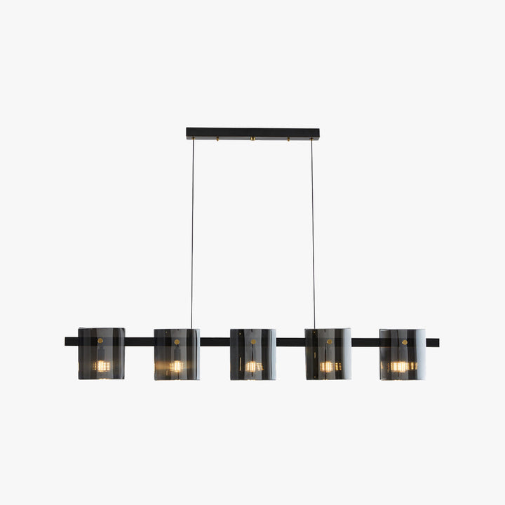 Arisha Suspension Cylindre Nordique, Cuivre/Verre, Noir/Or, Bar/Cuisine - Neutralighting