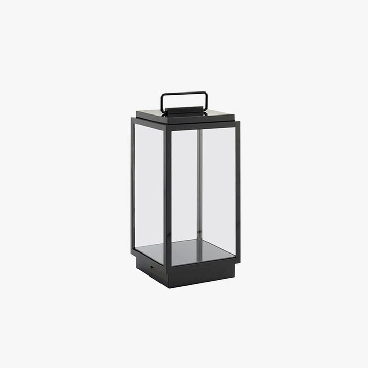 Ray Lampadaire Lanterne Minimaliste, Métal/Verre, Noir, Extérieur - Neutralighting