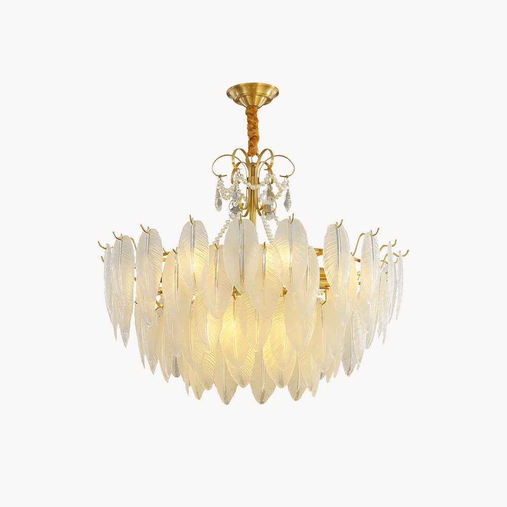 Kristy Suspension Plume Moderne, Cuivre/Verre, Doré, Salon - Neutralighting