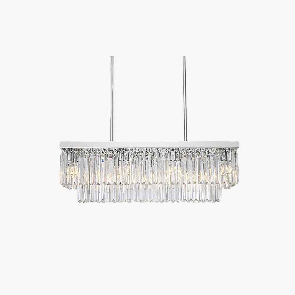 Kristy Design Luminaires Suspensions Rectangulaire Contemporain Métal/Cristal Blanc Salle à Manger/Salon - Neutralighting
