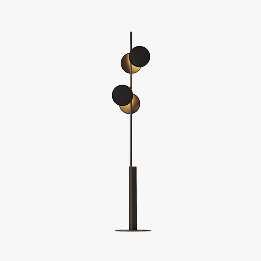 Mira Design Lampadaire Rond Nordique Métal Noir Bureau/Chambre à Coucher - Neutralighting
