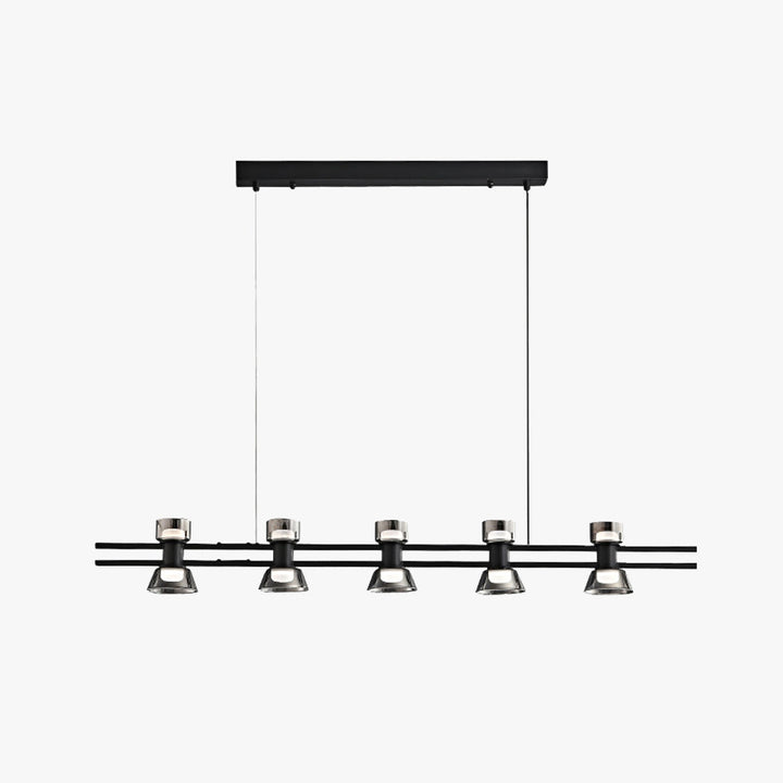 Arisha Suspension Linéaire Simple, Cuivre/Verre, Noir/Or, Salle de Bain/Chambre - Neutralighting
