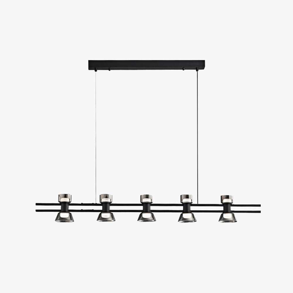 Arisha Suspension Linéaire Simple, Cuivre/Verre, Noir/Or, Salle de Bain/Chambre - Neutralighting