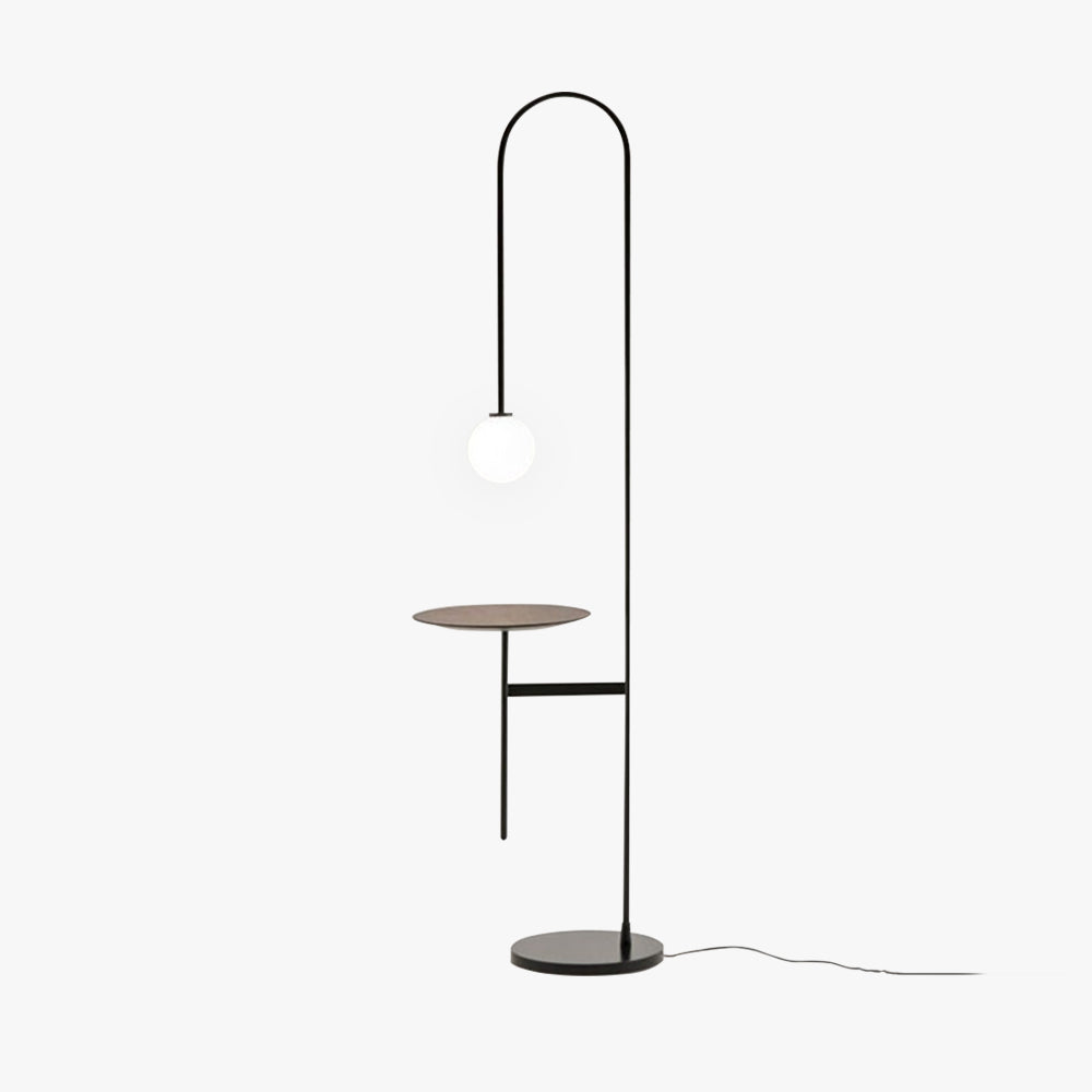 Valentina Design Avec Tableau Lampadaire Simple Métal/Marbre/Verre Noir Salon - Neutralighting