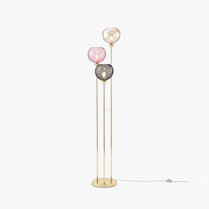 Valentina Lampadaire Boule Moderne, Métal/Verre Mat, Rouge-Gris/Orange-Bleu, Salon - Neutralighting