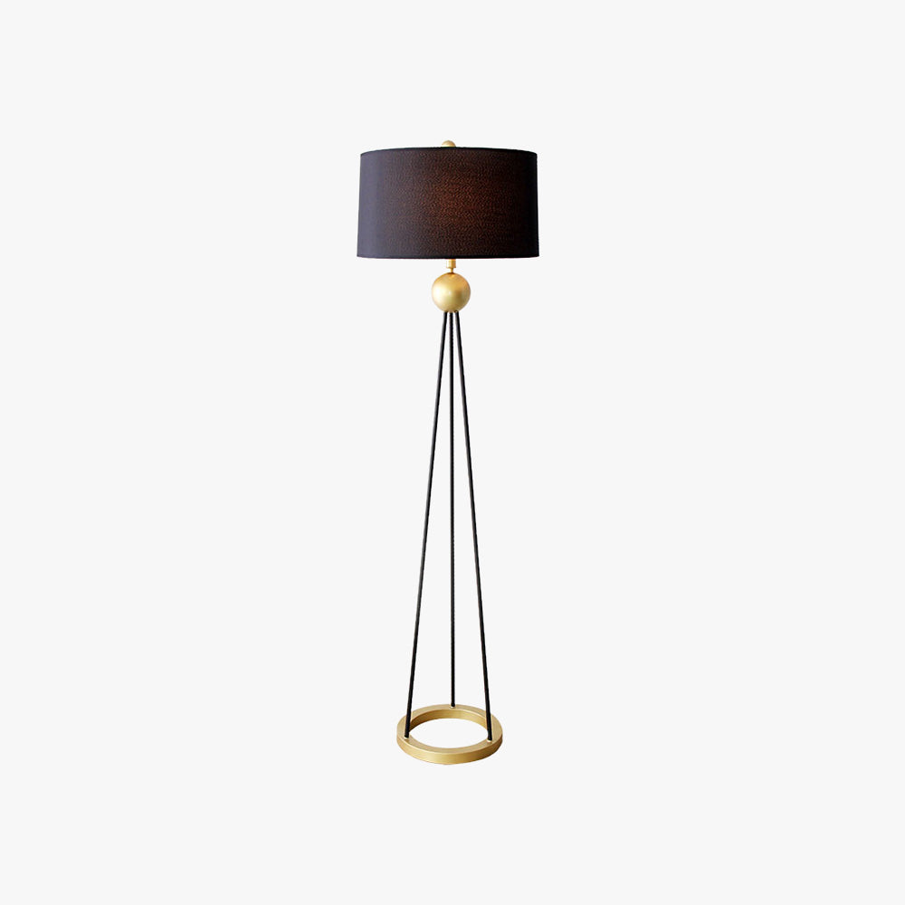 Mira Design Lampadaire Tripod Simple Tissu/Métal Noir Salon/Bureau - Neutralighting