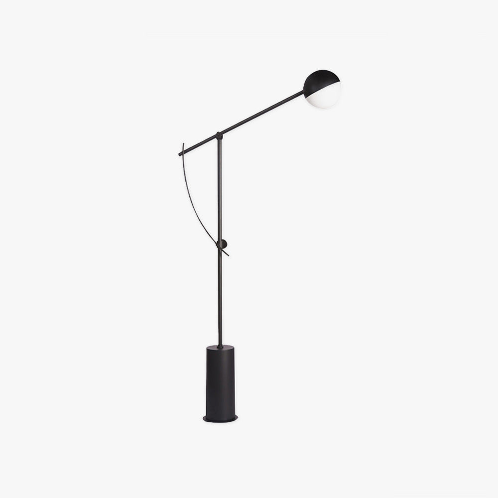 Mira Linéaire Design Lampadaire Globe Moderne Métal Noir Salon - Neutralighting