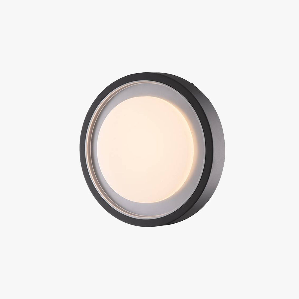 Ray Applique Extérieure/Plafonnier Rond Moderne, Métal, Noir, Cour/Jardin - Neutralighting
