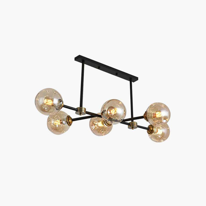 Valentina Moderne LED Suspension Noir Métal Verre Salon Chambre à Coucher - Neutralighting