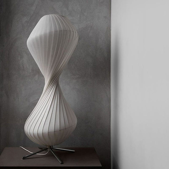 Ritta Lampadaire Plissé Moderne, Métal/Tissu, Blanc, Chambre - Neutralighting