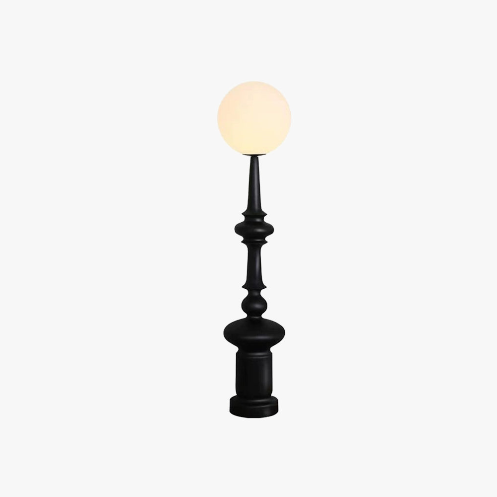 Mira Design Intérieur Lampadaire Colonne Vintage Résine/Verre Noir Salon/Chambre - Neutralighting