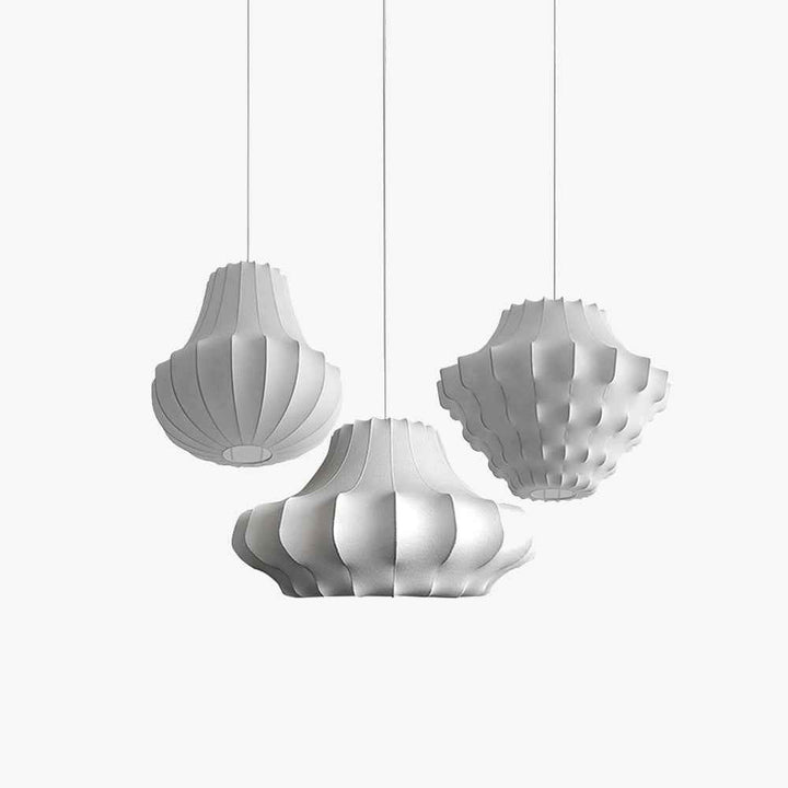 Ritta Design Italien Luminaires Suspensions Moderne Métal Soie Blanc Salle à Manger - Neutralighting