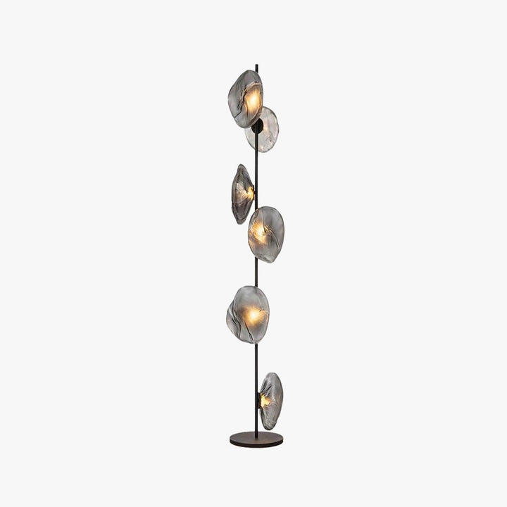 Avi Design Lampadaire Fleur Nordique Métal/Verre Noir/Or/Gris Chambre/Salon - Neutralighting