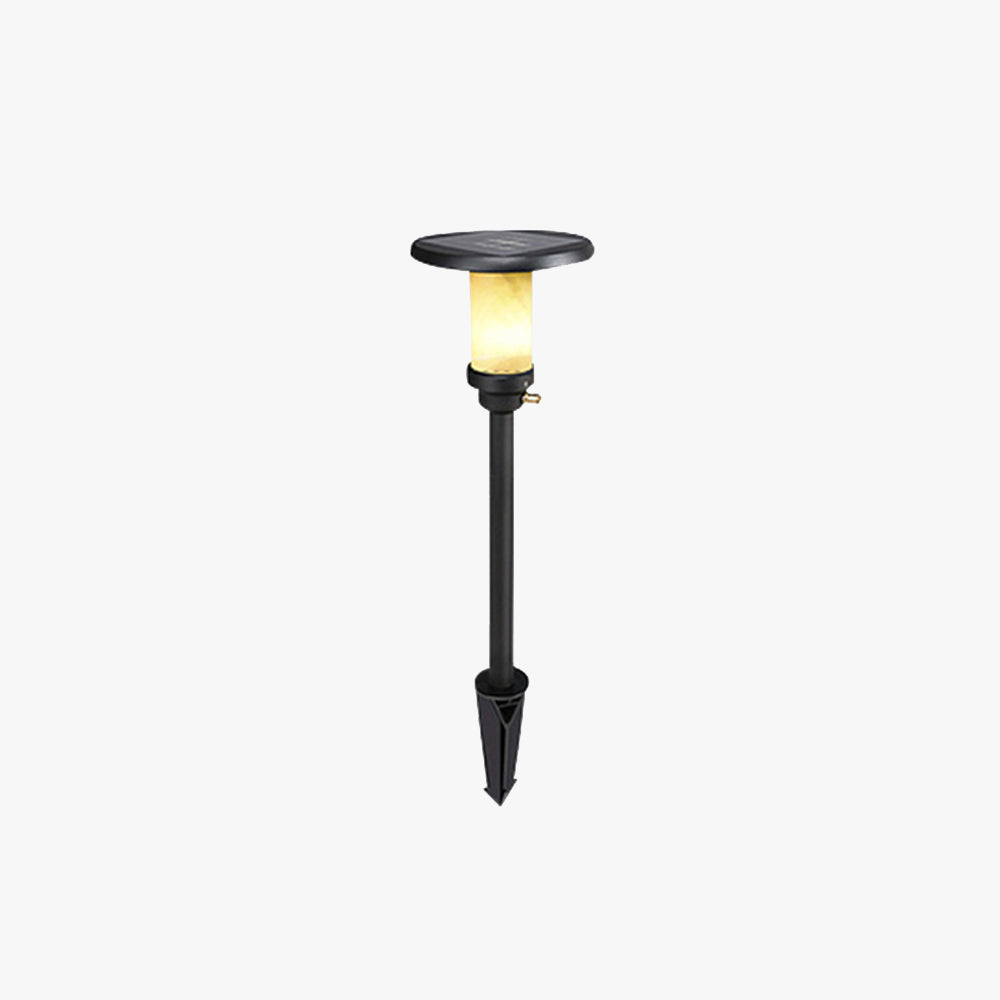 Ray Ronde Moderne Lampadaire Noir Métal/Marbre Noir Extérieur - Neutralighting