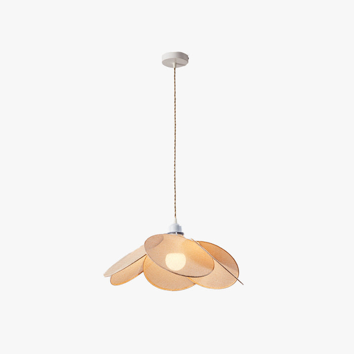 Ritta Suspension Petale Contemporain, Metal/Tissu, Orange/Marron/Beige, Salon - Neutralighting