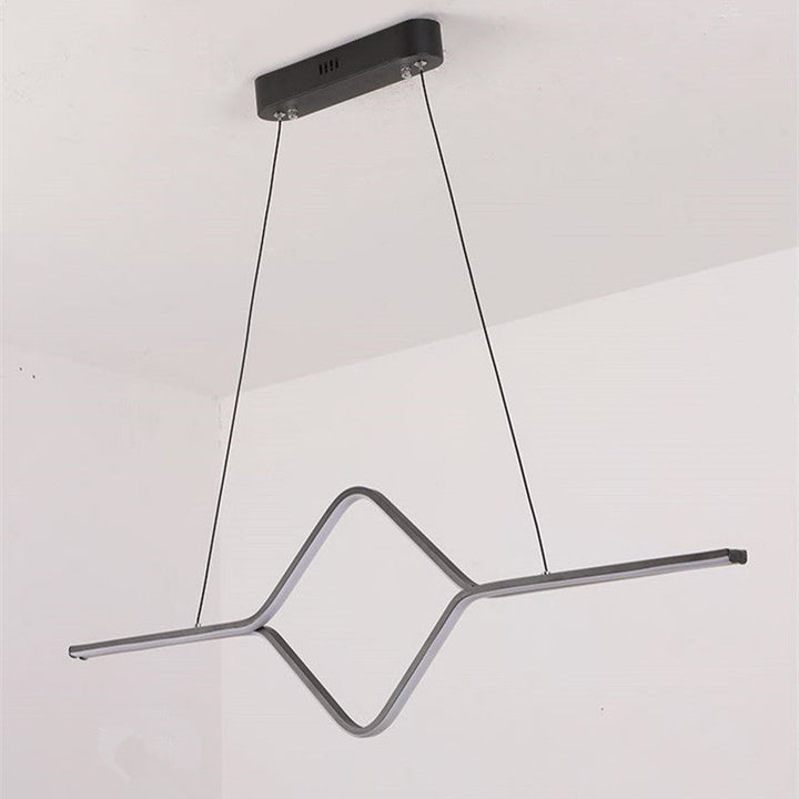 Arisha Suspension Linéaire Simple et Moderne, Métal/ Acrylique, Noir/Or, Salle à Manger - Neutralighting