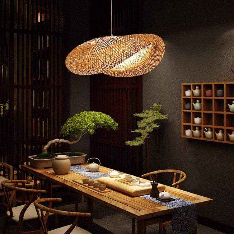 Rinwa Suspension Nuage Bohème. Bambou. Bois. Salon - Neutralighting