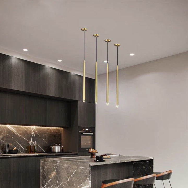 Arisha Suspension Linéaire Vintage, Métal, Or, Salon - Neutralighting