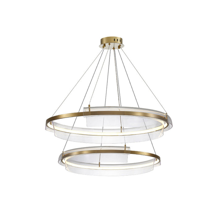Arisha Suspension Ronde Moderne, Métal/Acrylique, Doré, Salon/Chambre à Coucher - Neutralighting