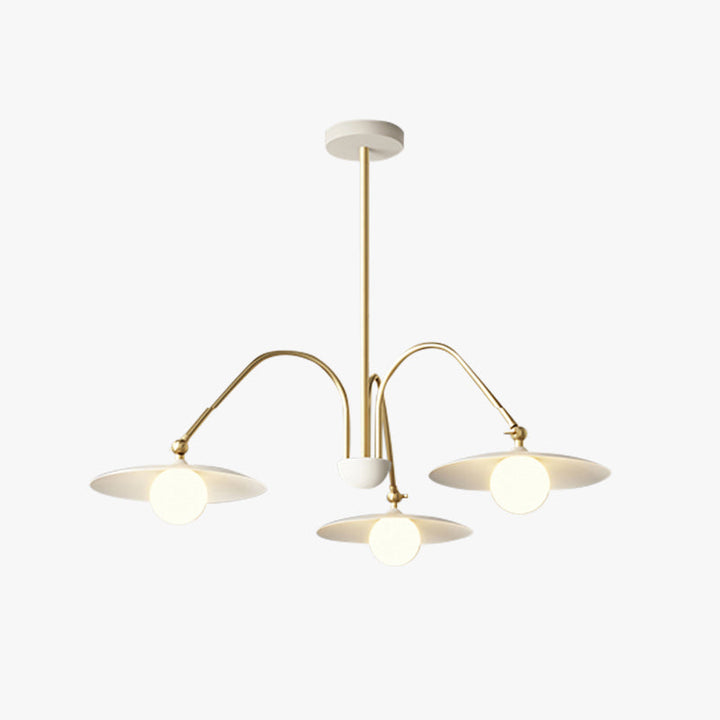 Arisha Suspension Fleur Art Déco, Métal/Verre, Blanc, Salon - Neutralighting