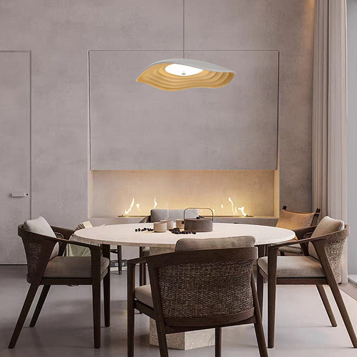 Arisha Suspension Ronde Nordique, Résine, Blanc/Orange/Noir, Salle à Manger/Cuisine - Neutralighting